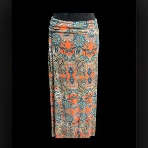 🧡🧡EUC- LONG PAISLEY WITH FOLD DOWN WAIST SZ S🧡🧡
